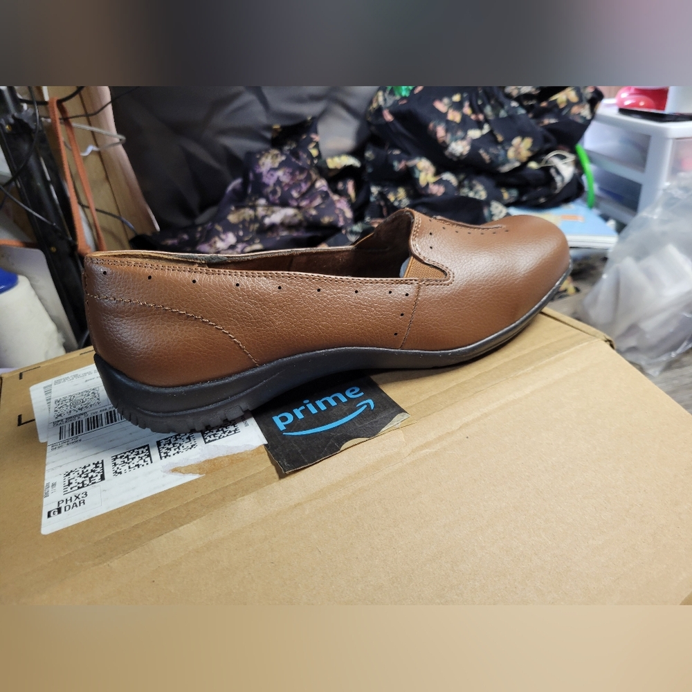 Easy‎ Street NEW Women's 10WW Comfort Wave Kay Slip-on Mules Dark Tan in Box - Picture 3 of 8